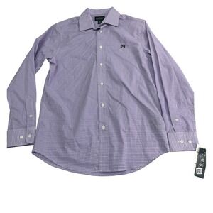 Lauren Ralph Lauren check dress shirt Men's size 16‎ purple long-sleeve